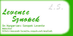 levente sznopek business card